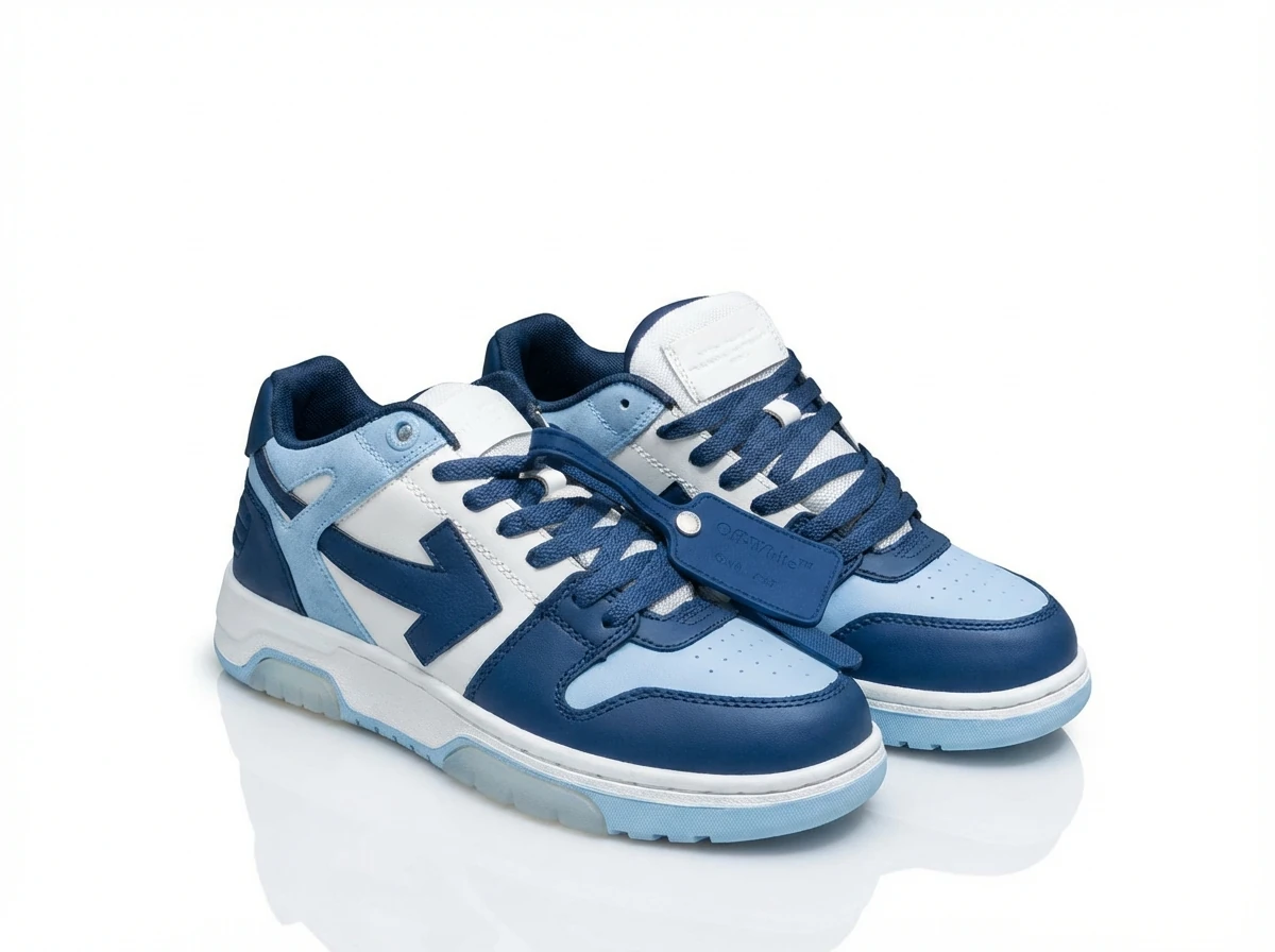 Off-White blue and white color-blocking casual shoes