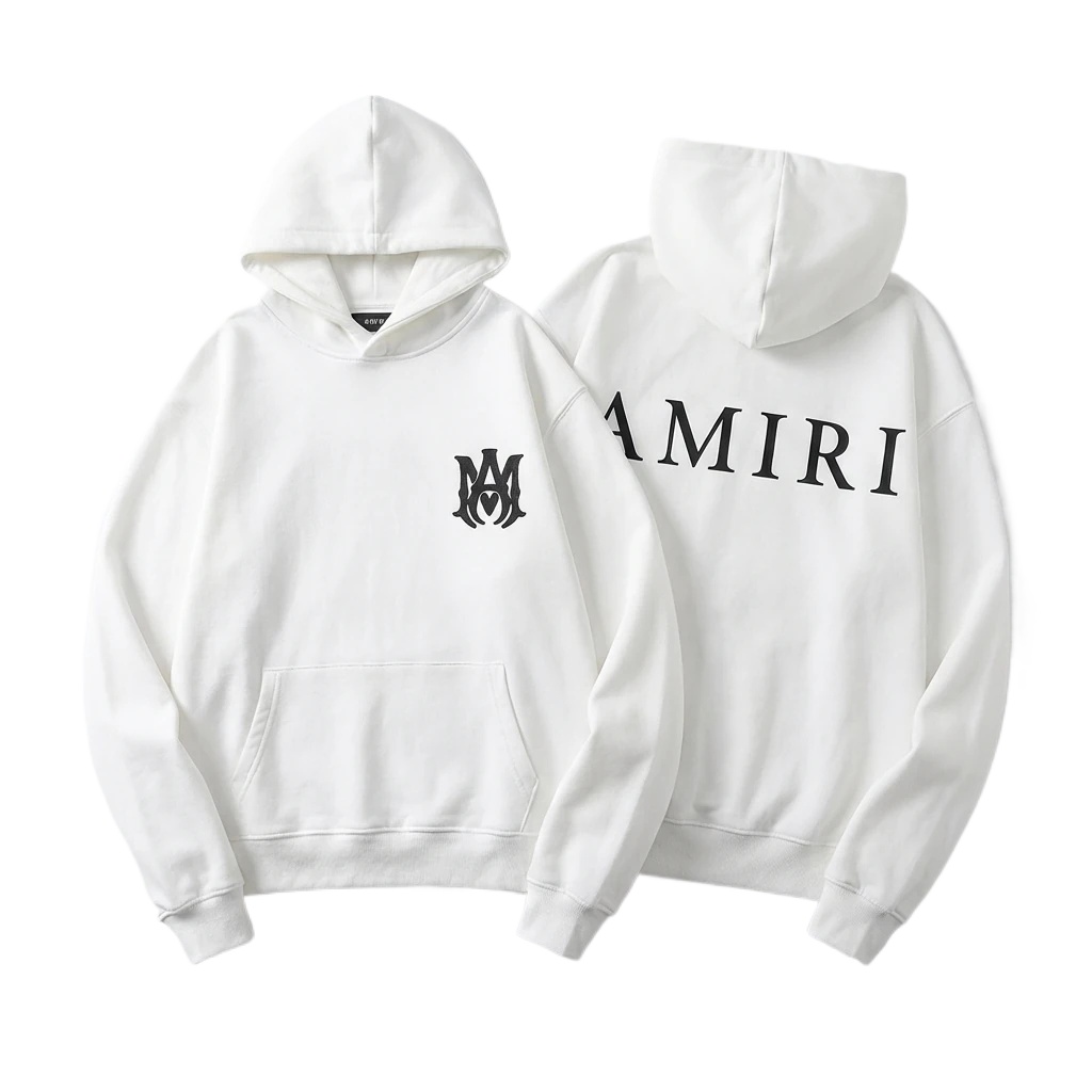 AMIRI minimalist style white hoodie