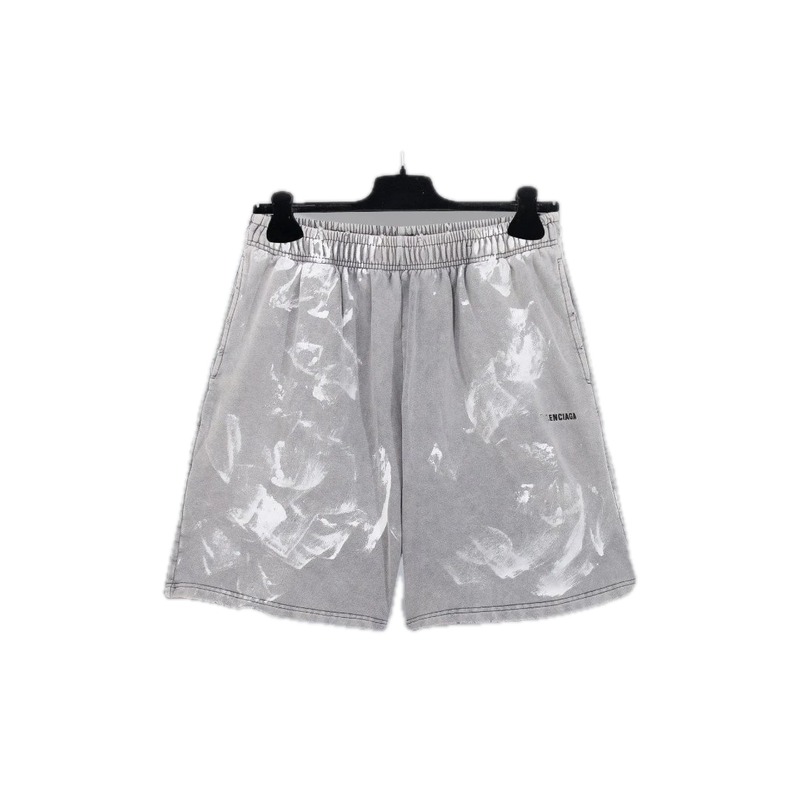Balenciaga graffiti-style grey shorts