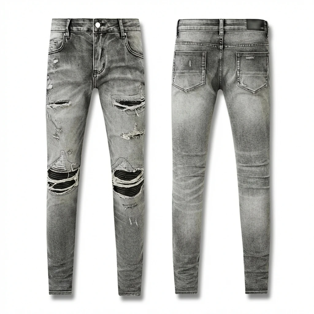 AMI Ripped Trendy Brand Jeans