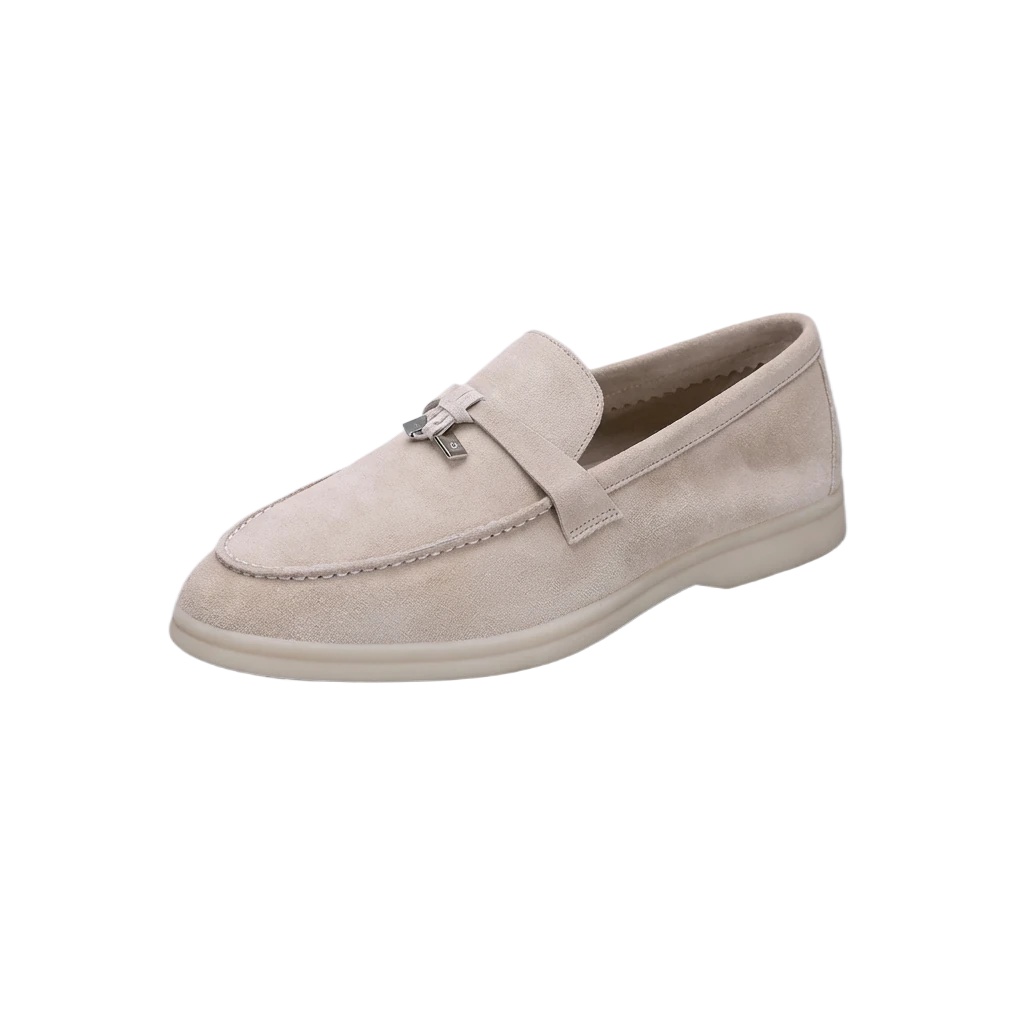 Loro Piana light gray casual shoes