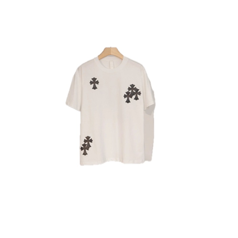 Chrome Hearts Cross Patch Street Style White T-Shirt