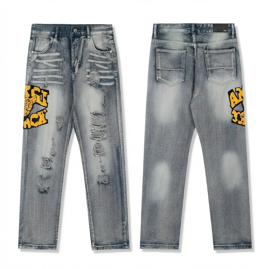 AMIRI ripped trendy brand jeans