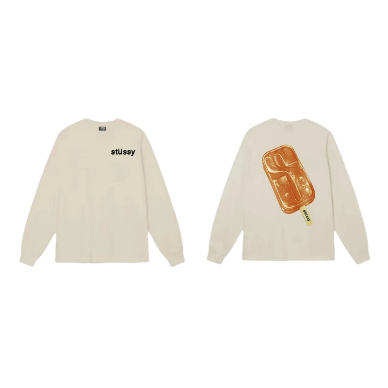 Stussy Ice Cream Style Off-White Long-Sleeve Shirt