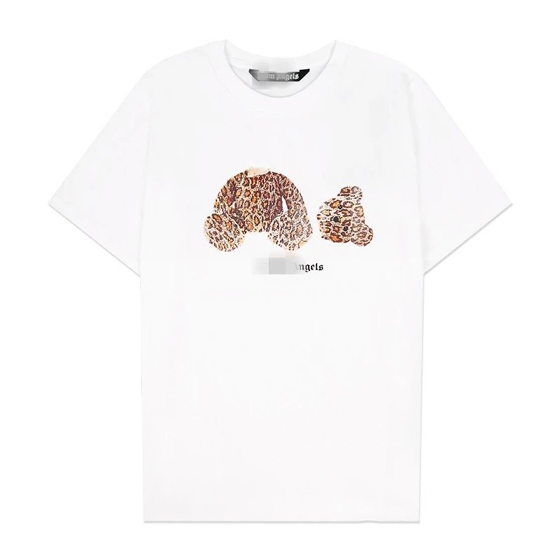 Palm Angels Logo Detail Bear graphic T-shirt White Colorful Bear with Relaxed Feel