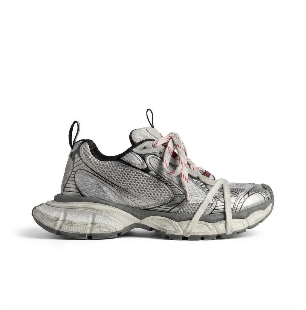 Balenciaga dad - style grey sports shoes