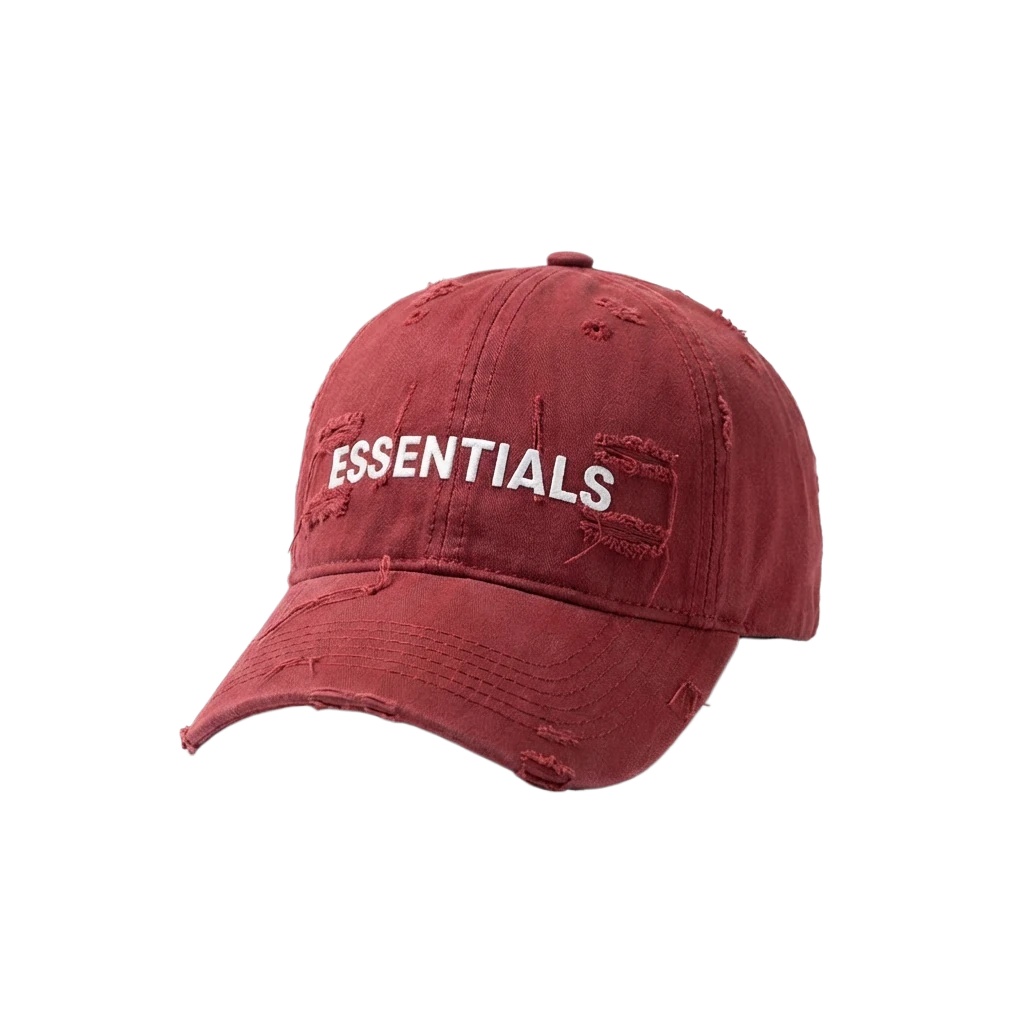 Essentials Ripped Style Burgundy Hat