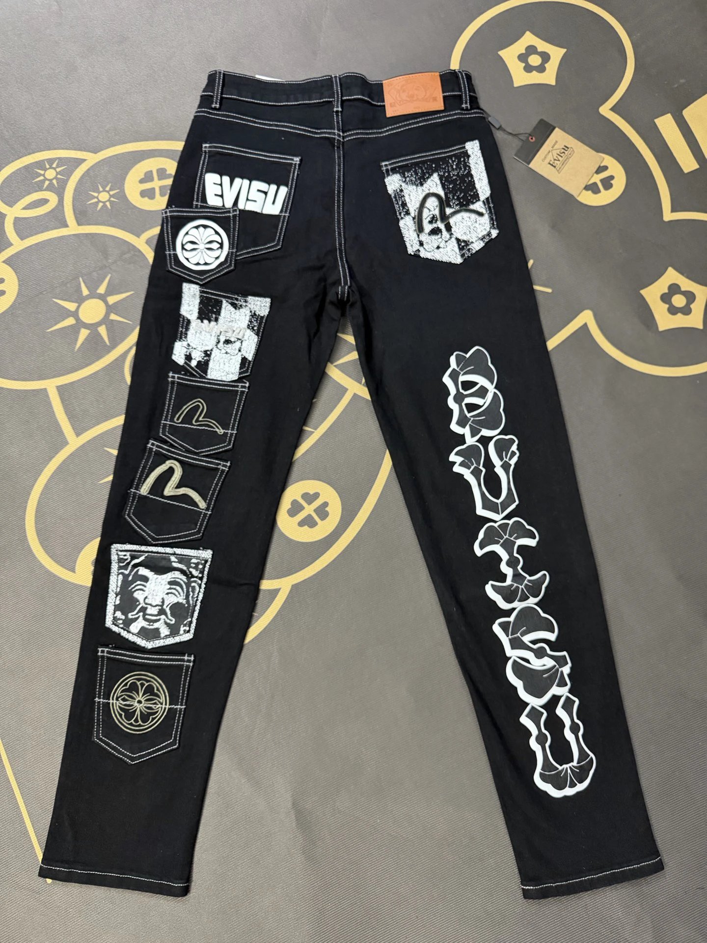 Black Patchwork Jeans - Evisu Casual