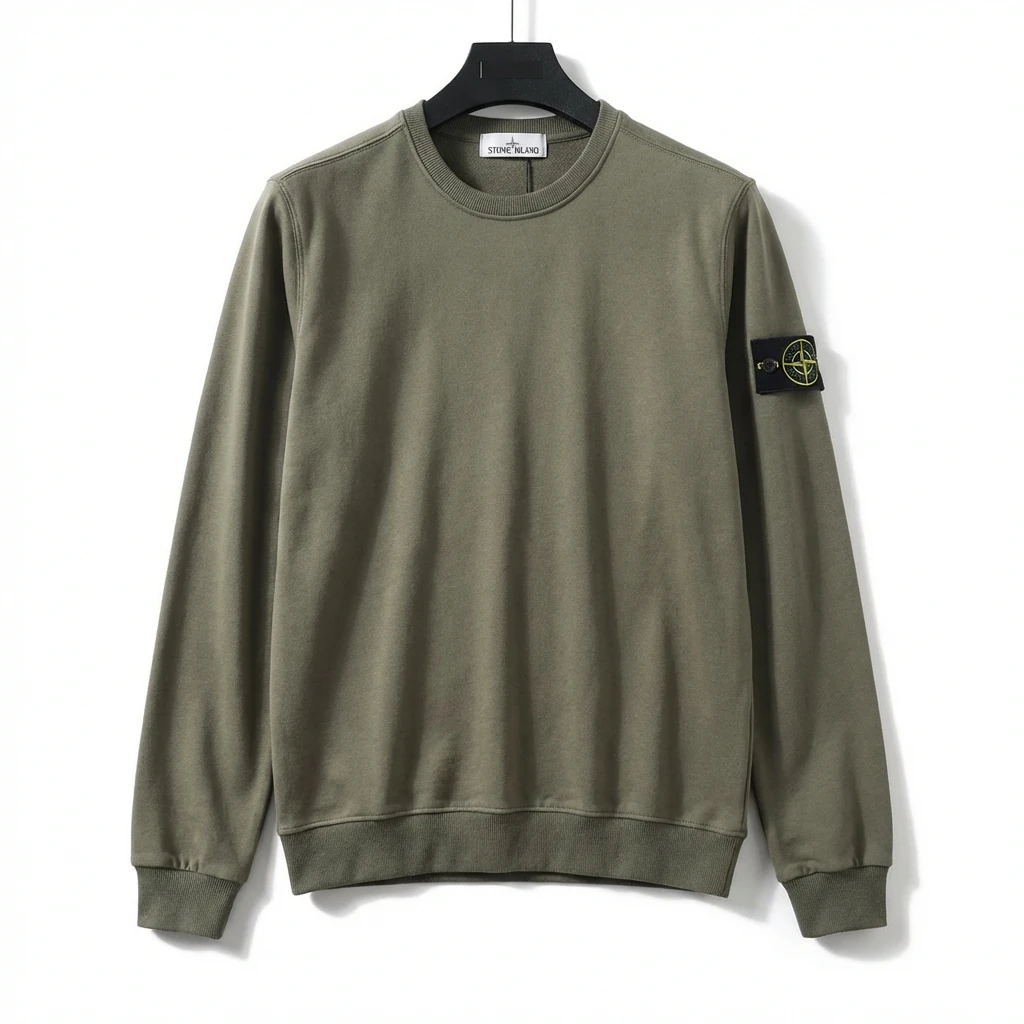 Stone Island trendy brand military green sweatshirt