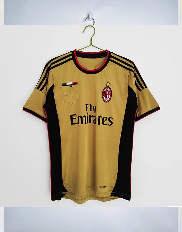 AC Milan Travel Retro soccer jersey Red Black Striped with Soft Visual Tone