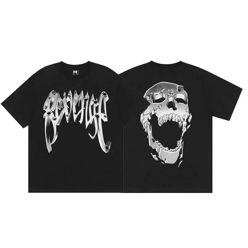 Revenge Black Skull Graphic T-Shirt Travel Pack