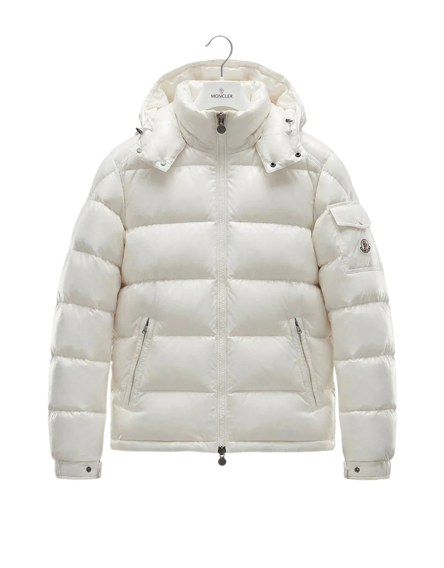 Moncler shiny and fashionable white down jacket