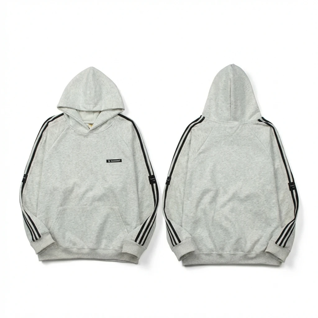 Adidas simple style gray and white hoodie