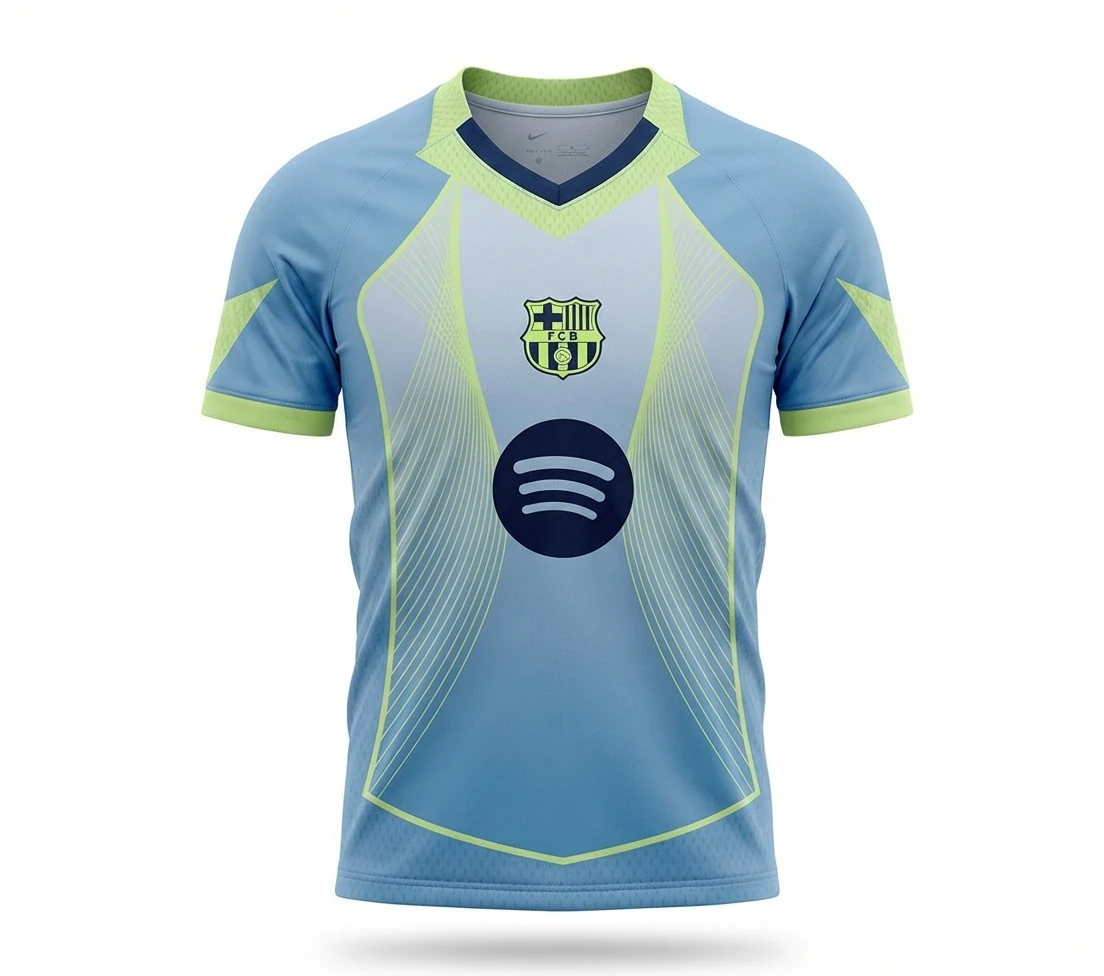 Tokyo Ghoul Barcelona trendy brand gray-blue-yellow jersey