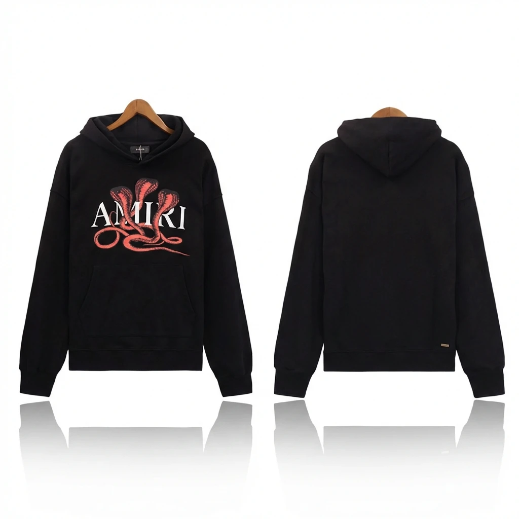 AMIRI Snake Print Trendy Black Sweatshirt