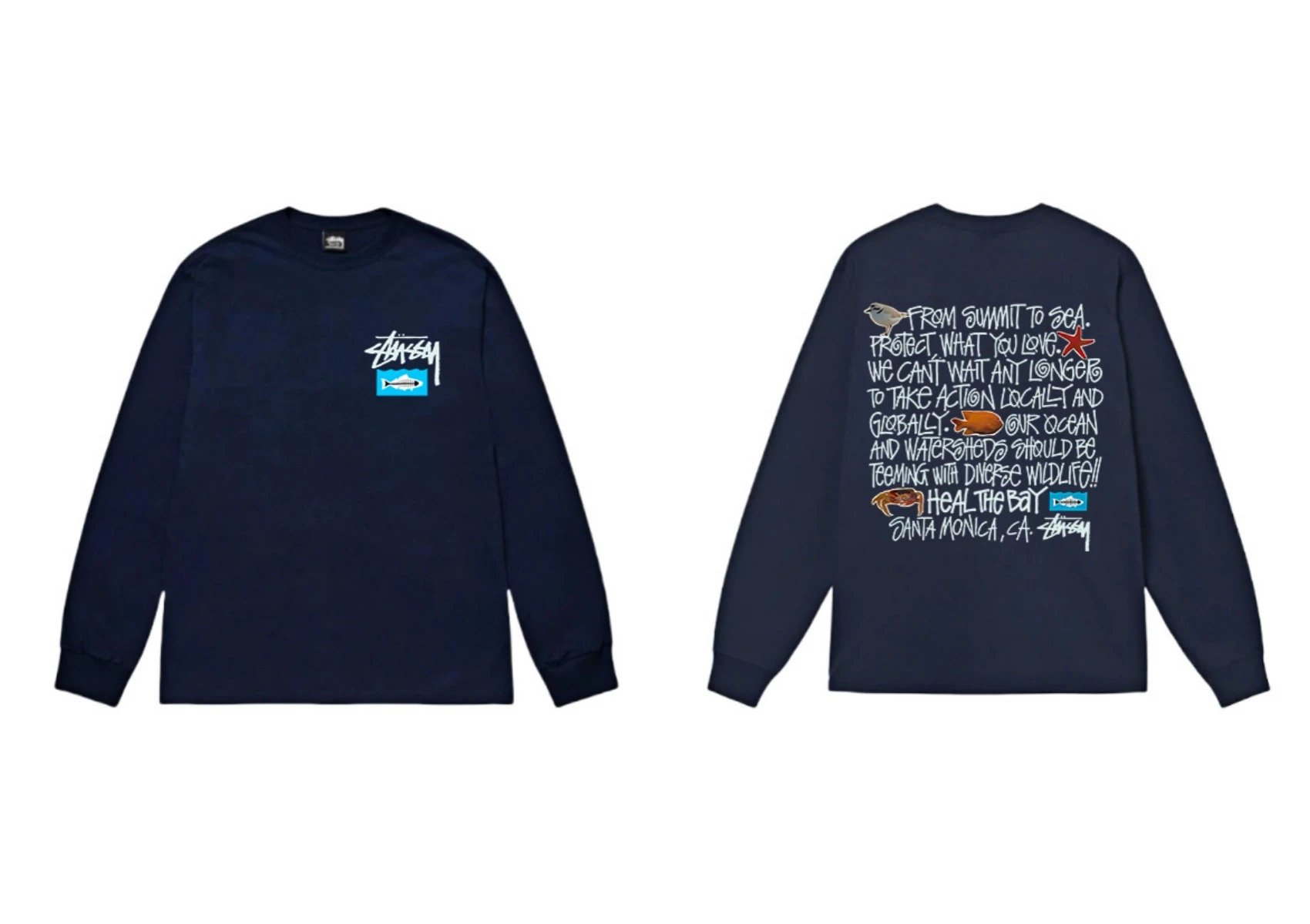 Stussy Ocean Protection Style Dark Blue Long-sleeve