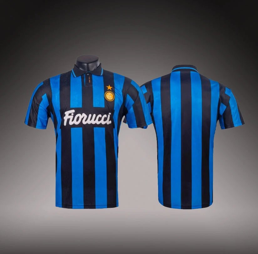 Inter Milan Daily Brehme #3 soccer jersey Blue Black Striped for City Outfits