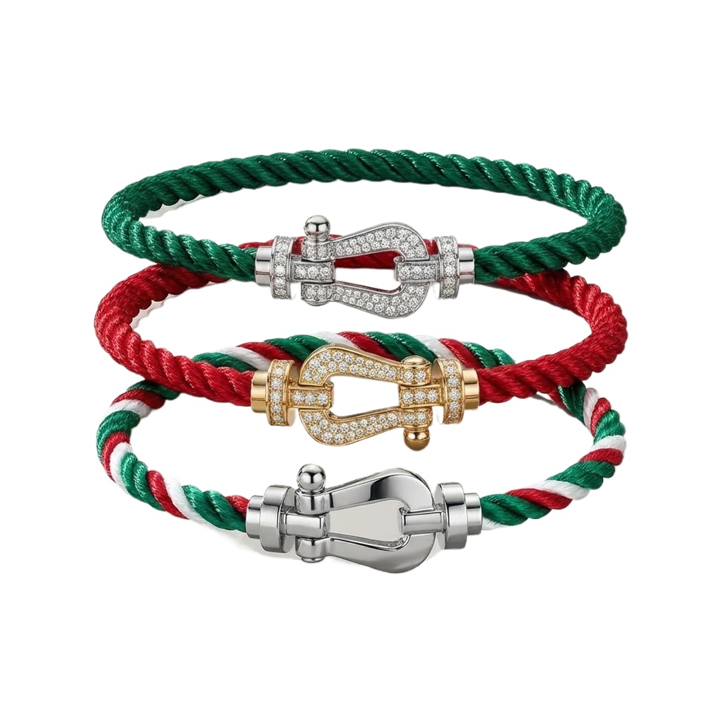 Fred Classic Red and Green Rope Bracelet