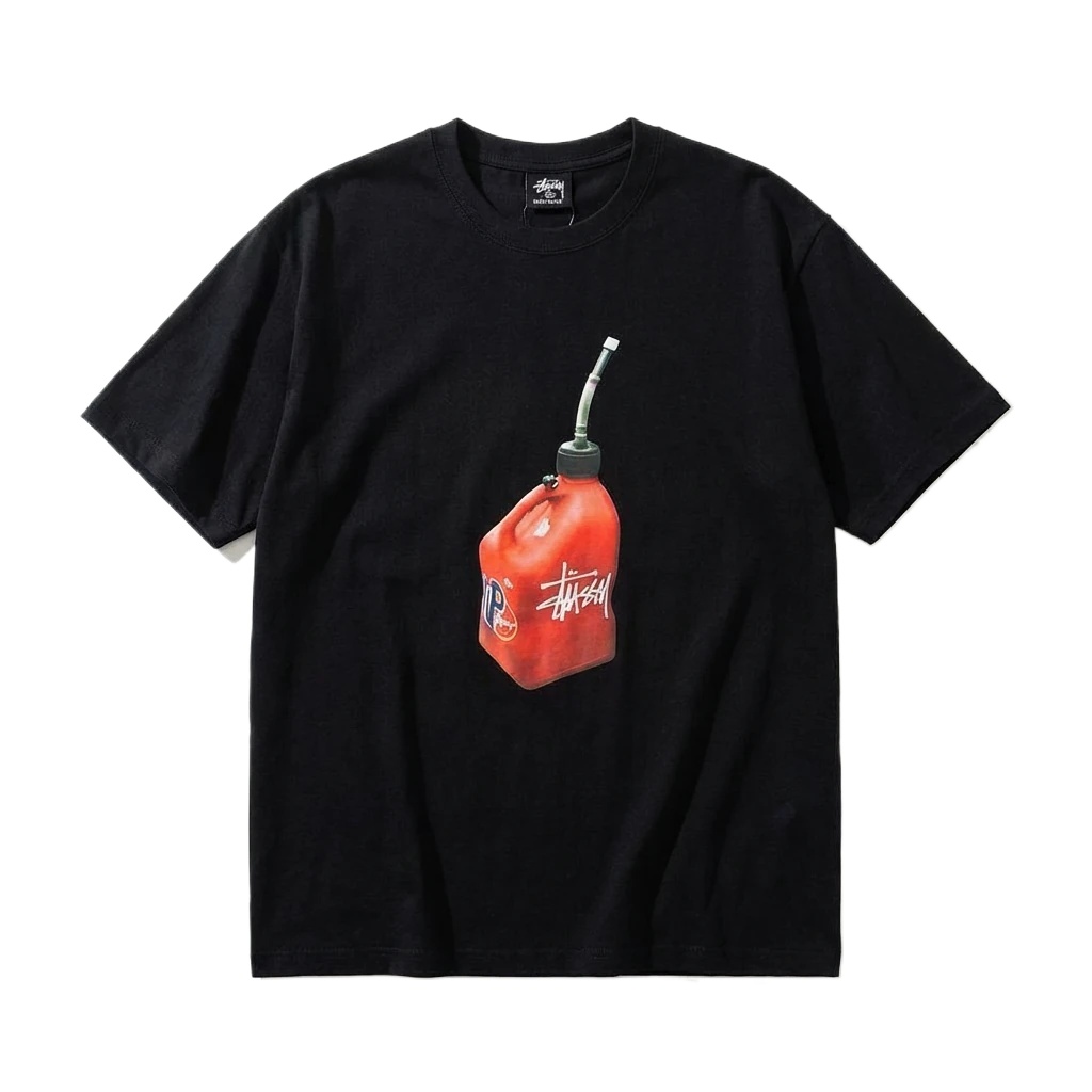Stussy graffiti-style black T-shirt