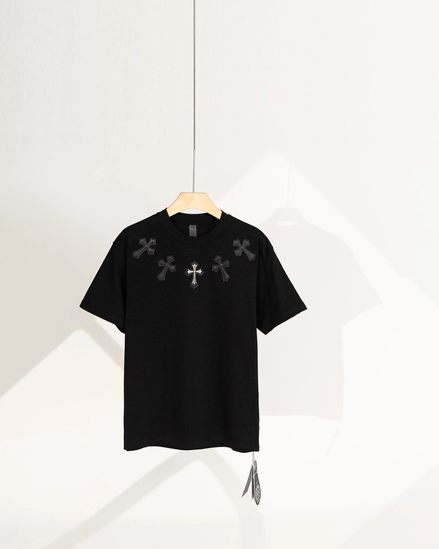 Chrome Hearts Gothic Style Cross Patch Black T-Shirt