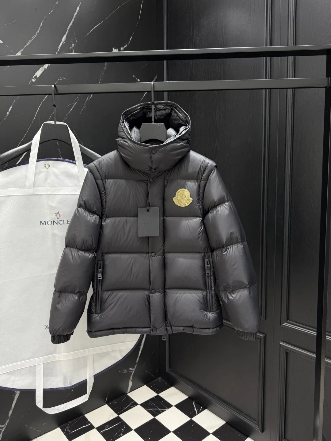 Kids Puffer Jacket in Gray by Moncler