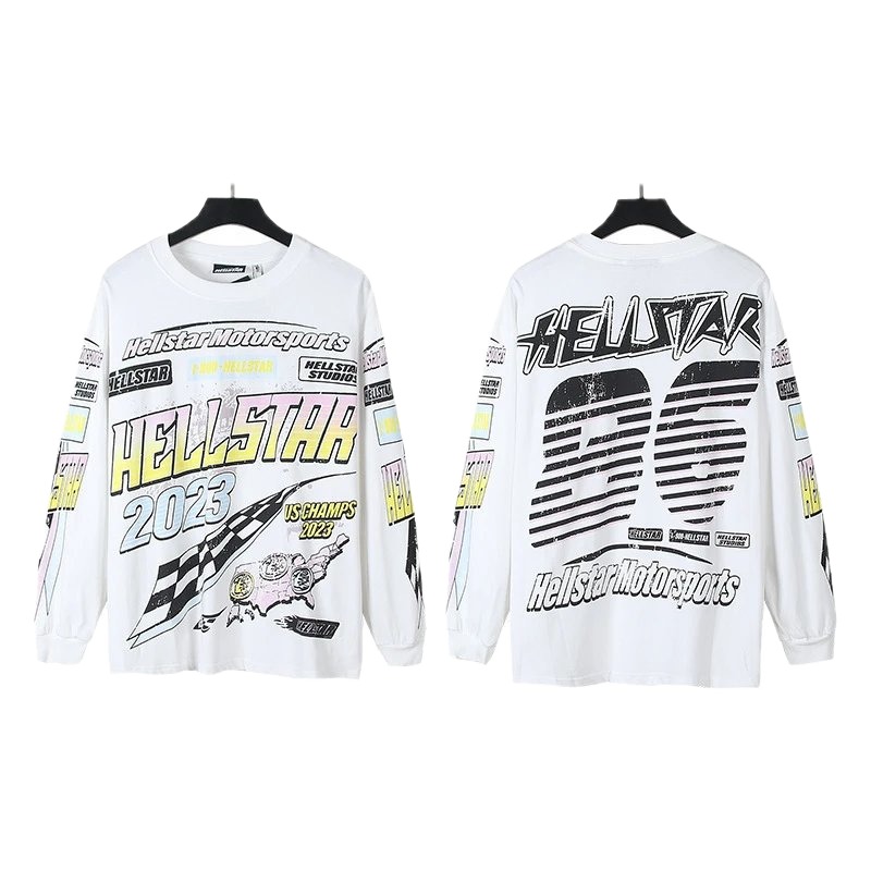 Hellstar Racing Style White Sweatshirt