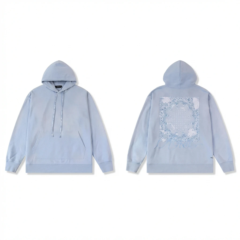 AMIRI Paisley Casual Light Blue Sweatshirt