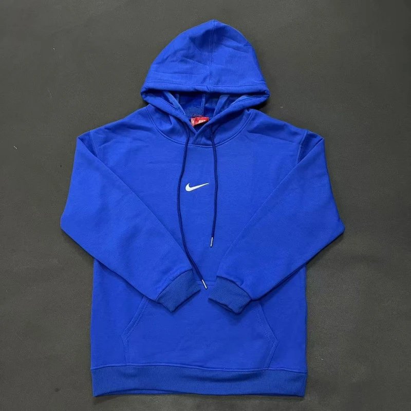 Nike Small Chest-Logo Detail Small-Logo Detail Blue Zip Hoodie Airport Outfit Swoosh