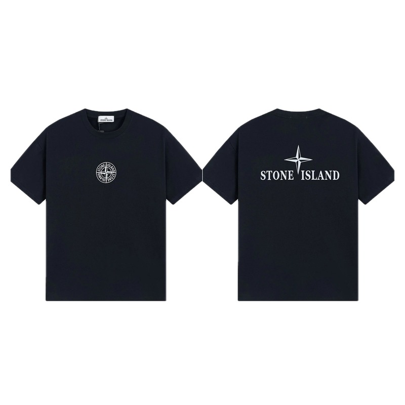 Stone Island Compass Street Style Black Short Sleeve T-shirt