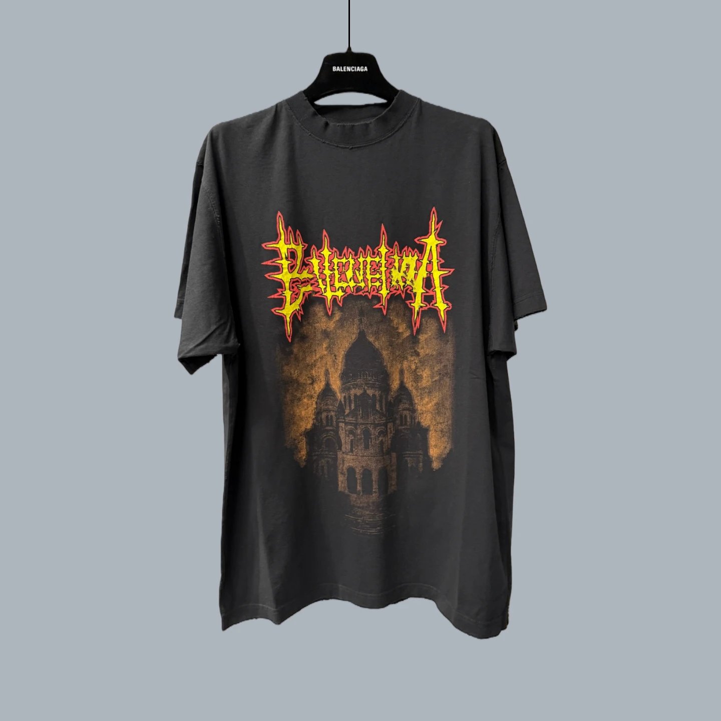 Balenciaga Gothic Style Black T-shirt