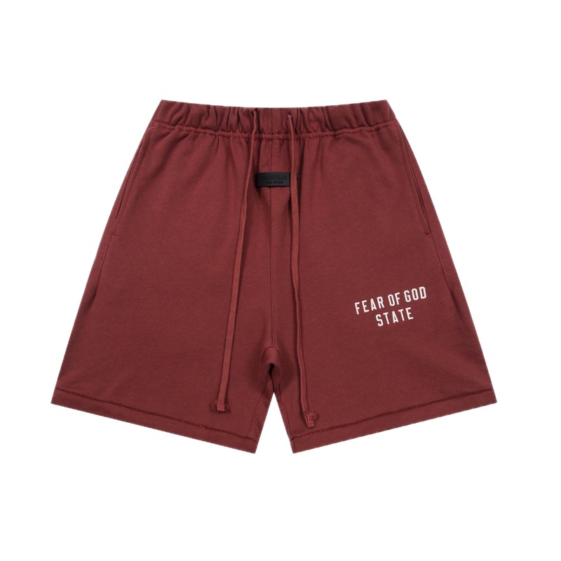 ESSENTIALS Simple Style Burgundy Shorts