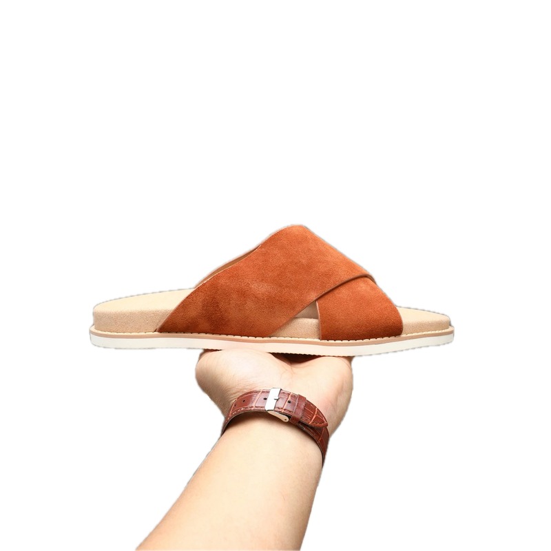 Brunello Cucinelli Casual-style Caramel Brown Slide Sandals