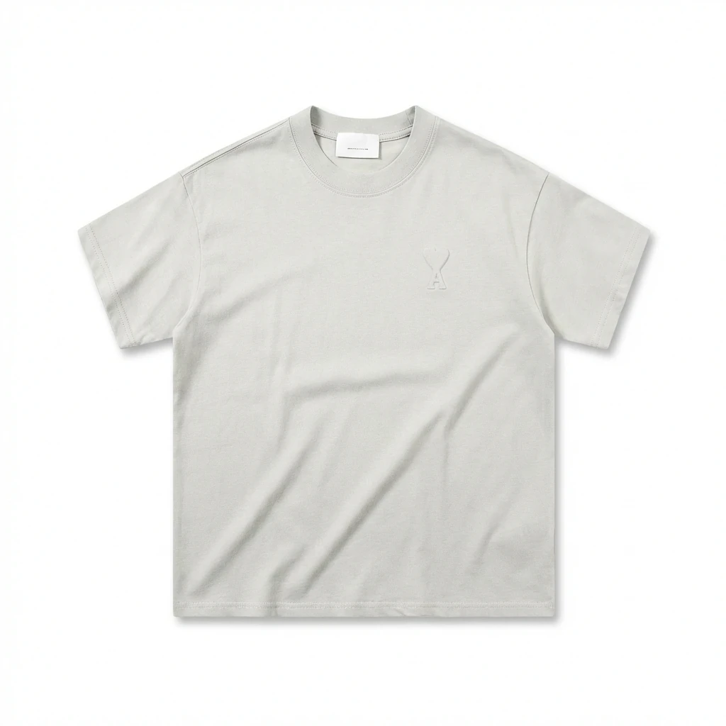 AMI Three-dimensional LOGO Simple White T-shirt