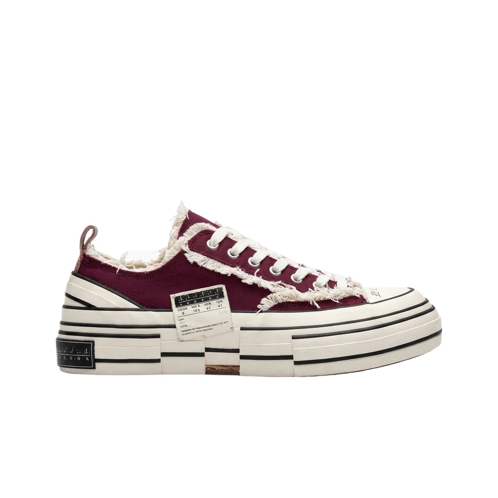 Xvessel Vulcanized Retro Burgundy Shoes