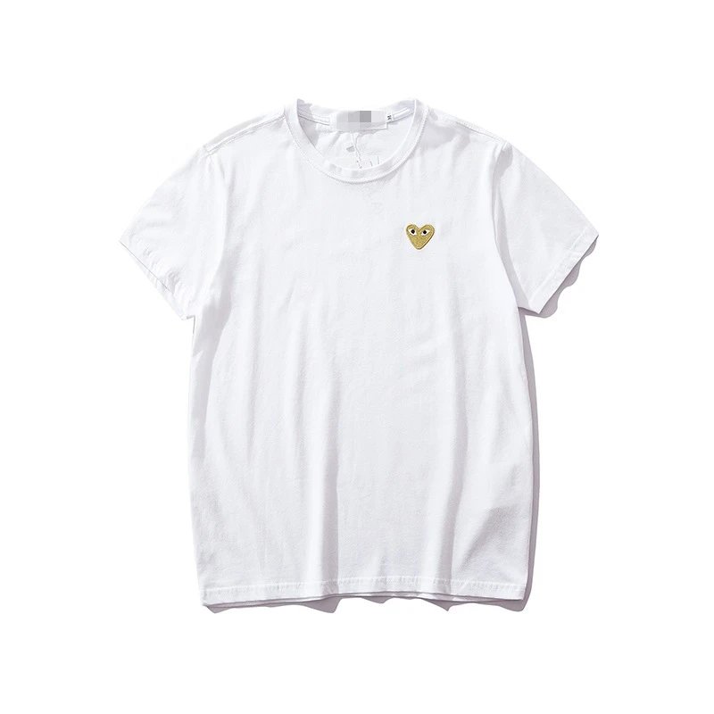 Comme des Garcons PLAY 2021-53 White Style 2153 Heart Logo T-Shirt Commuter Look