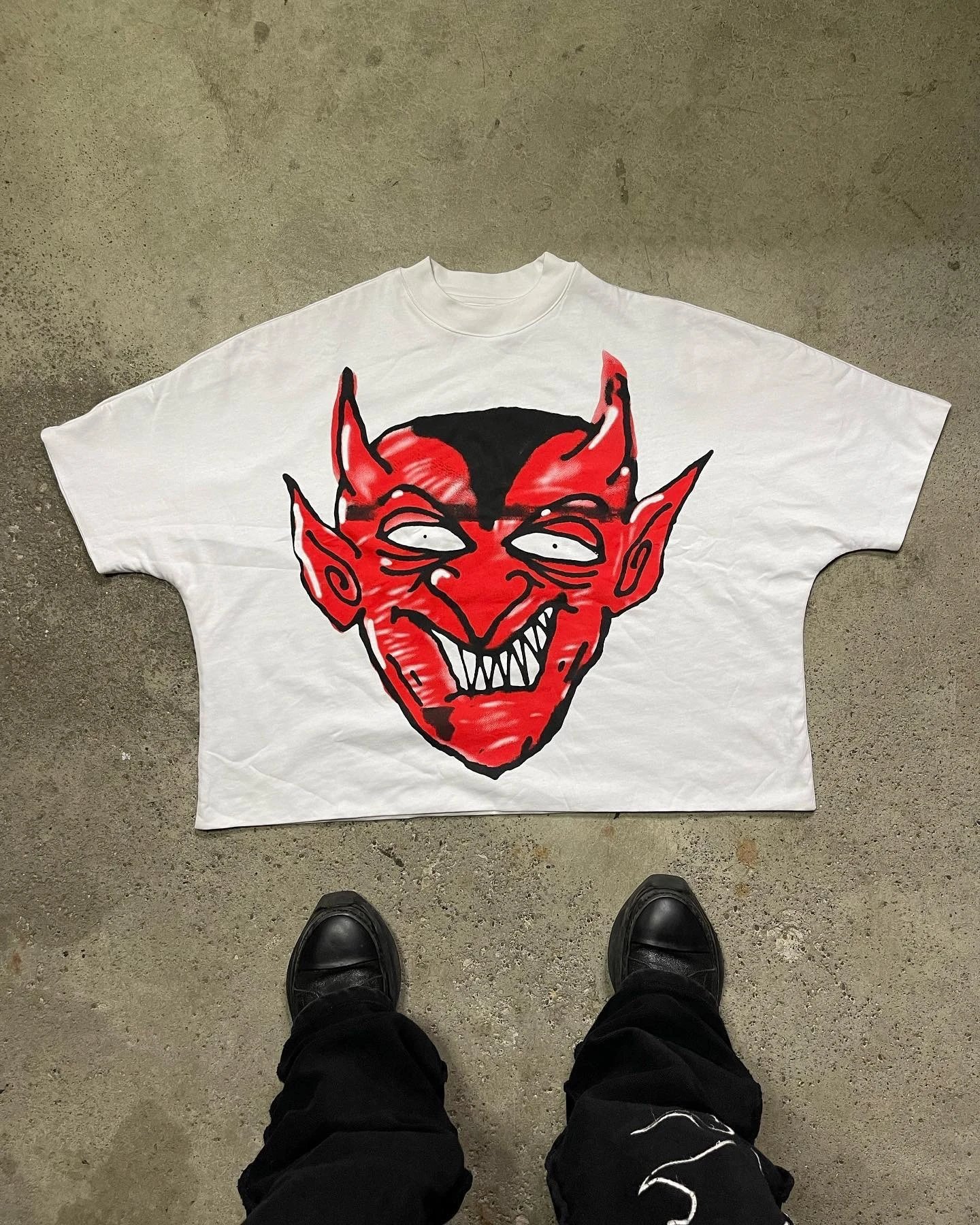 Billionaire Devil Print White T-shirt