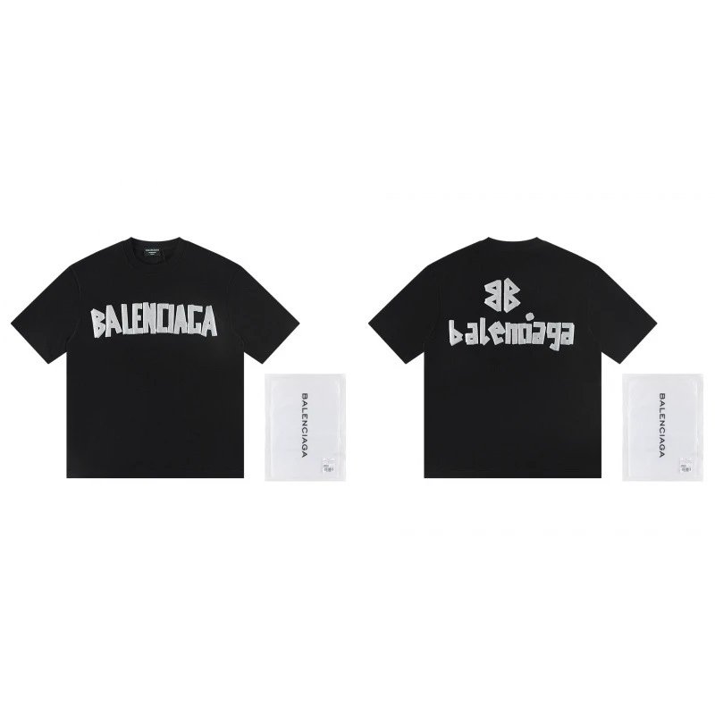Balenciaga Letter Print Street Style Black T-Shirt
