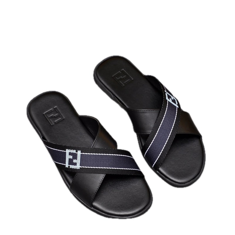 Fendi Double F Casual Style Black Slides