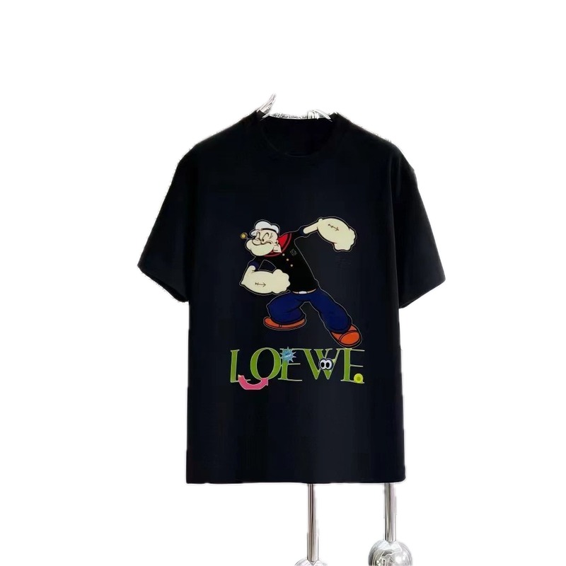 LOEWE x Popeye Co-branded Trendy Black Short-sleeve T-shirt