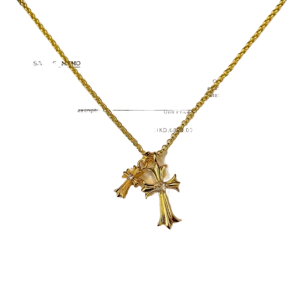 Chrome Hearts Cross Luxurious Gold Necklace