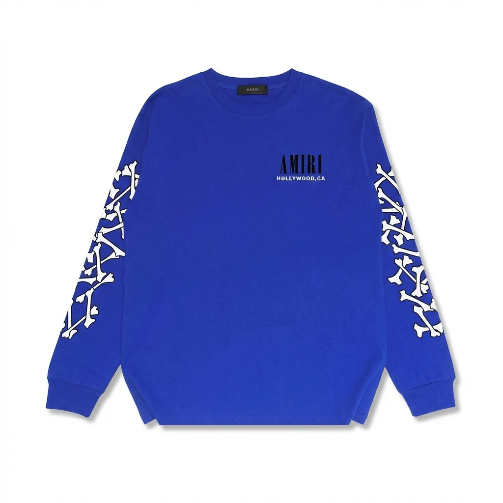 AMIRI Bone Pattern Trendy Cool Style Blue Sweatshirt