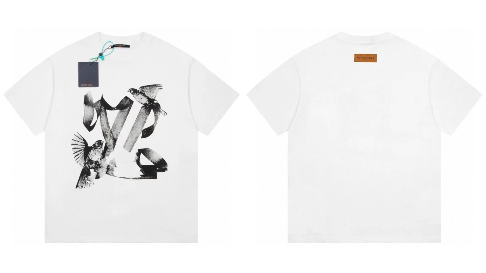 Louis Vuitton Bird Print Trendy White T-Shirt