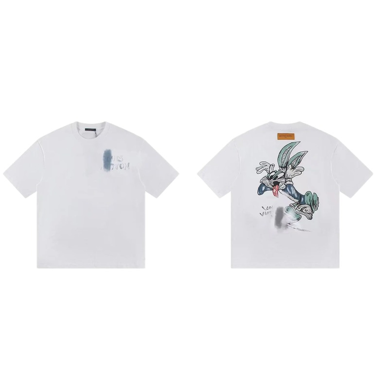 Louis Vuitton Trendy & Cool Cartoon Graffiti White T-Shirt