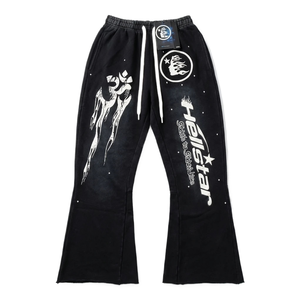 Hellstar dark style black long trousers