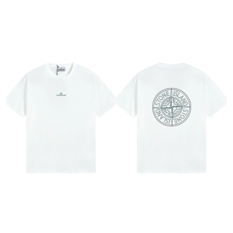 Stone Island Compass Series Street Style White T-Shirt