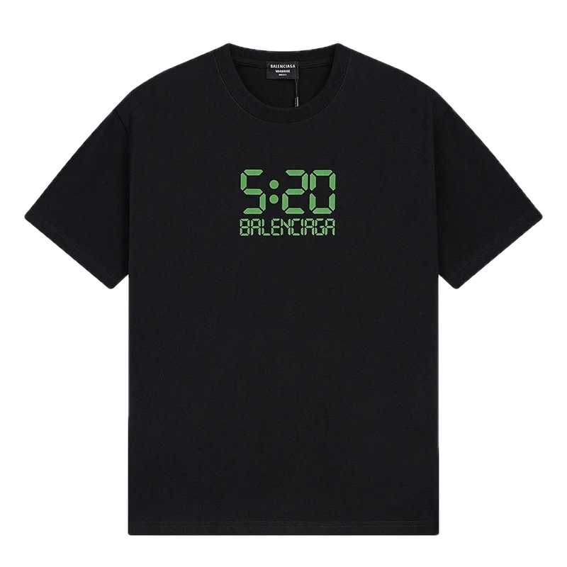 Balenciaga 5:20 Trendy Black Short Sleeve T-Shirt