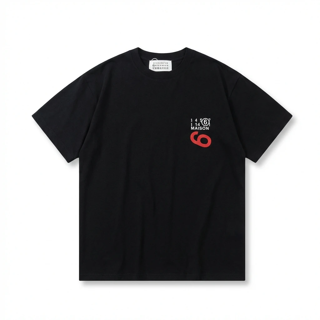 Maison Margiela black T-shirt with digital printing style