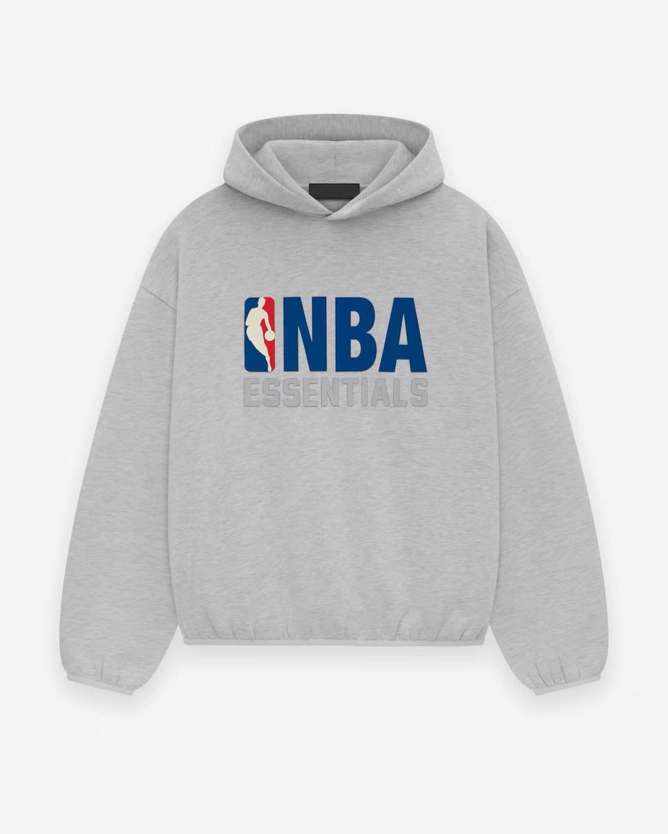 ESSENTIALS NBA-style light gray hoodie