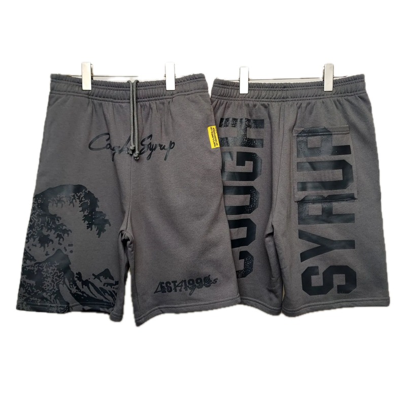 COUGH SYRUP Printed Street Style Grey Shorts