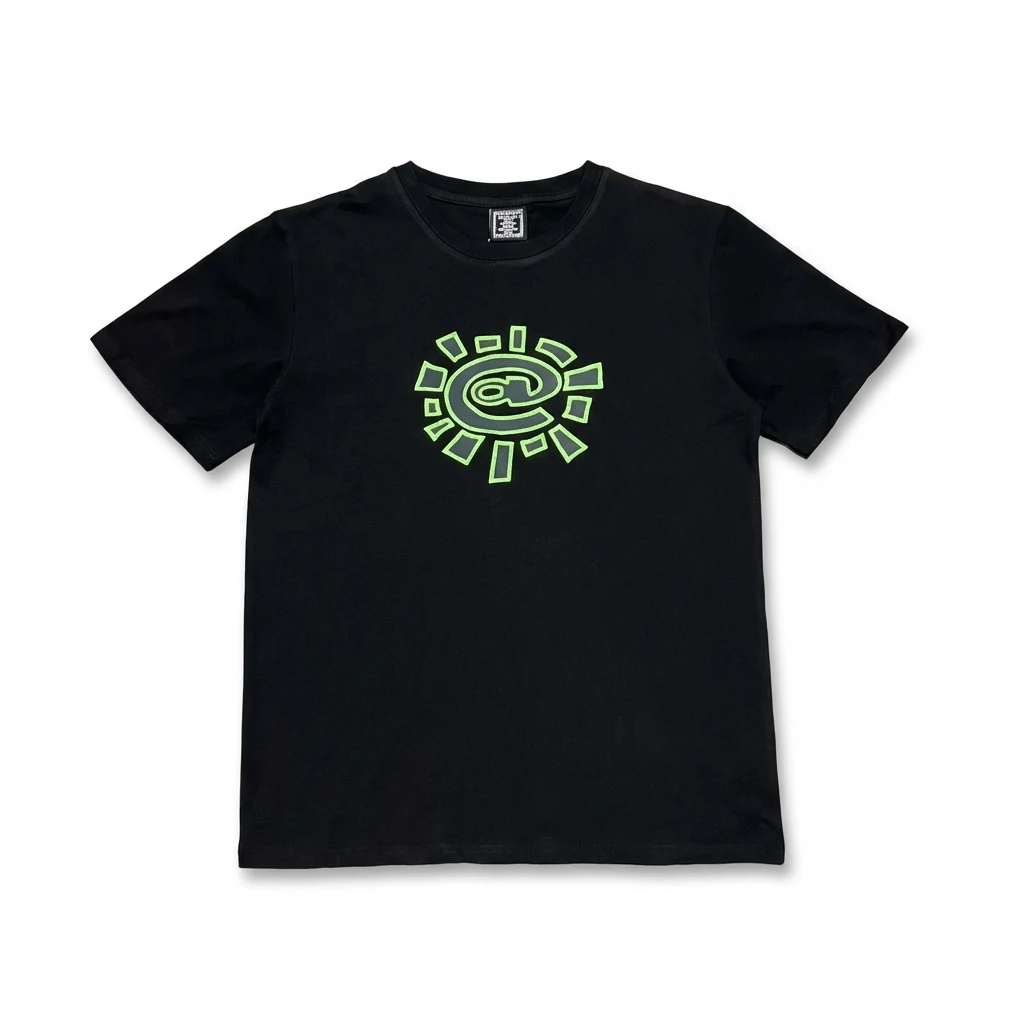 ADWYSD trendy brand black printed T-shirt